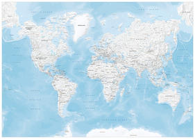 Digital world map political without colors