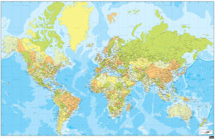 Digital political world map