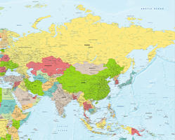 Digital map Asia political