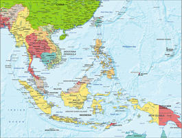 Digital map South East Asia political