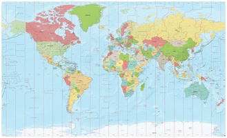 Digital time zone world map