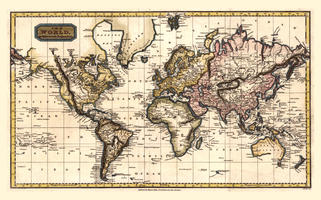 Digital World Map Year 1798 Finley