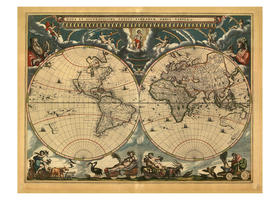 Digital World Map Year 1664 Blaeu