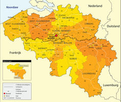 Digital postcode map Belgium 2-digit