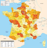 Digital 2-digit postcode map France