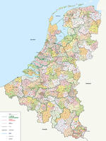 Digital ZIP code map Benelux 1-2-3 digit