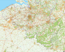 Digital 4-digit postcode map Belgium