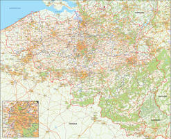  Digital municipal map Belgium detailed