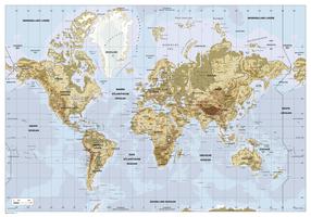 Digital physical world map