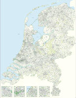 Digital 2- and 4- digit postcode map The Netherlands 