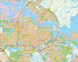 Digital map Amsterdam