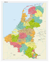 Digital colorful map Benelux