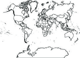 Digital world map van der Grinten projection (free)