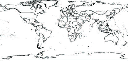 Digital world map WGS84 projection (free)