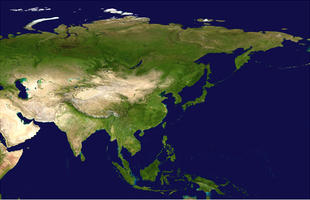 Digital satellite image Asia