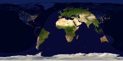 Digital satellite image day and night